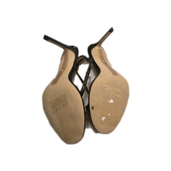 New Sam Edelman Doran Heeled Sandals Black Croc Stiletto Strappy Women Shoes 9M - Picture 2 of 2